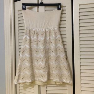 Strapless ivory dress